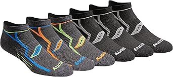 Saucony mens Rundry Bolt Performance No-show Socks, Available in M-xxl (6, 12, 18 Pairs)