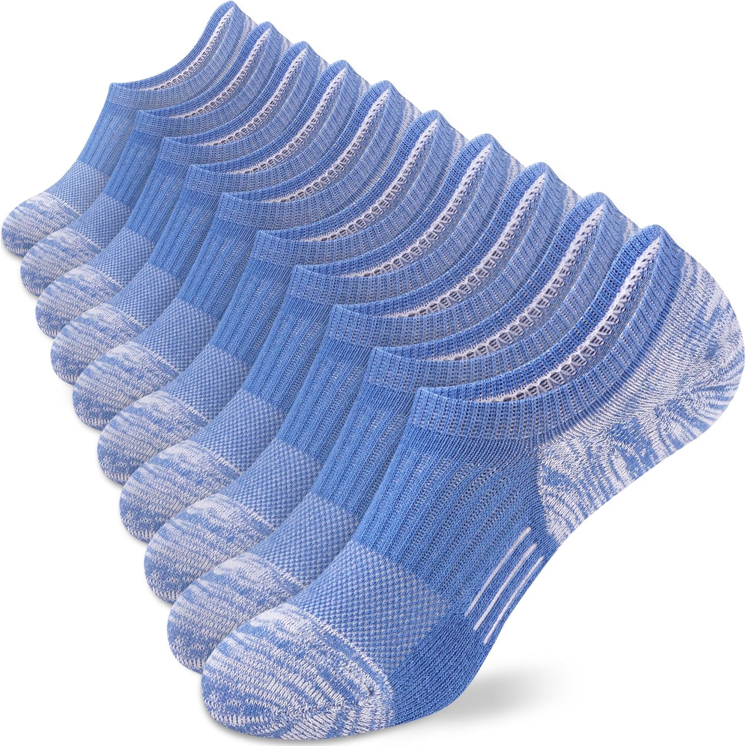 Amutost No Show Socks Womens Athletic Cushion Ankle Footies Low Cut 5-6 Pairs