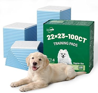 IMMCUTE 100 Count Premium Puppy Pads, 22"x23" Dog Pee Pads – Ultra-Soft Heat-Sealed, 6-Layer Leak-Proof & Super Absorbent Potty Training Pads for Dogs, Cats, Pets | Crate Training & Indoor Use, Blue