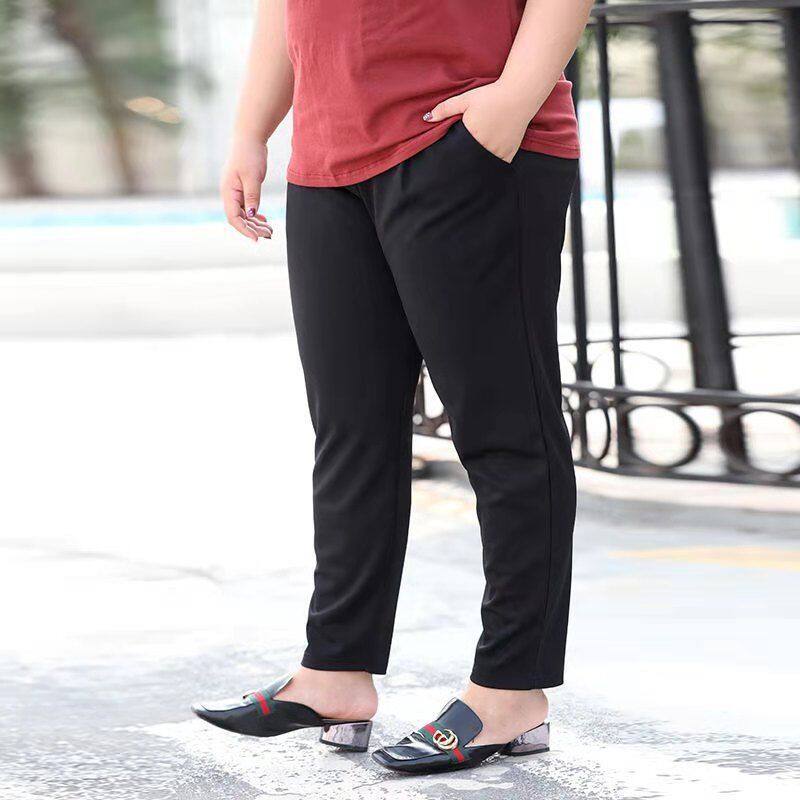 6XL Black Pants for Women Loose Plus Size (82-150kg) Thin High Waist Elastic All-match Pencil Pants Casual Harem Pants