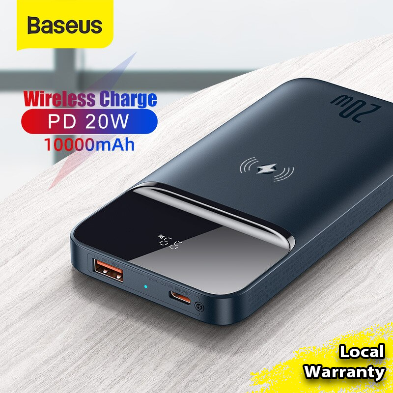 Baseus 10000mAh PD 20W Magnetic Wireless Quick Charging Power Bank Portable Charger for iPhone 12 Series Xiaomi Samsung
