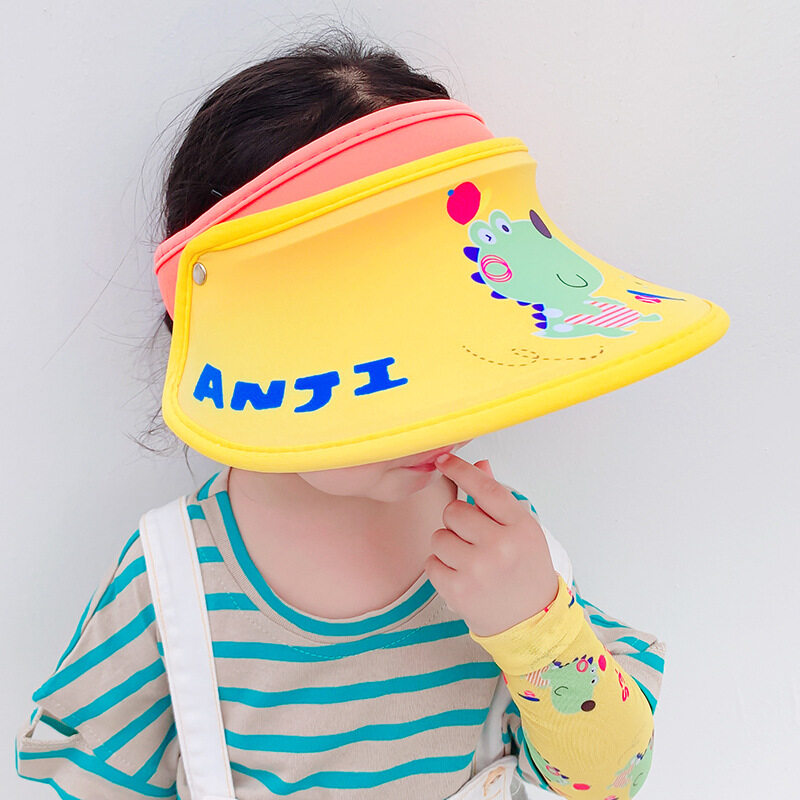 Children's Hat Girl Summer Sun Hat Boy Sun Hat Cartoon Sun Hat Empty Top Hat Big Brim Baby Hat