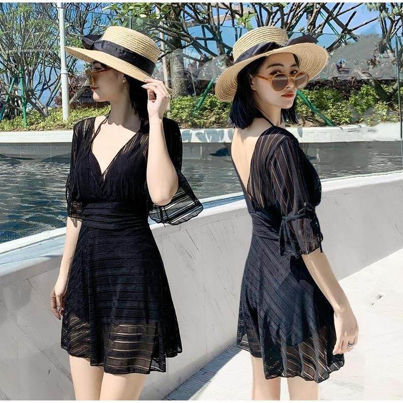 Swimwear Bathing Suit Women's Skirt Swimwear Beachwear One-piece Skirt Boxer Belly Covering Slimming Push Up Dress Swimsuit