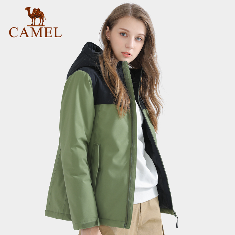 Camel women's fall and winter cotton jacket waterproof and windproof jacket