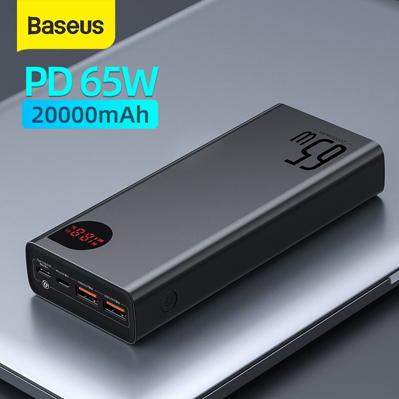 BASEUS 30000 / 20000 / 10000mAh Power Bank Adaman Metal Digital Display Quick Charge 3.0 + PD3.0 USB C Fast Charging Portable Powerbank for iPhone Huawei Samsung Xiaomi